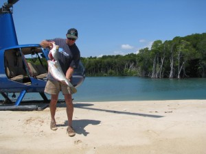 Helicopter Barra fishing